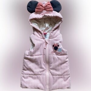Disney Junior Minnie Pink Hooded Vest Girl's Size 3T